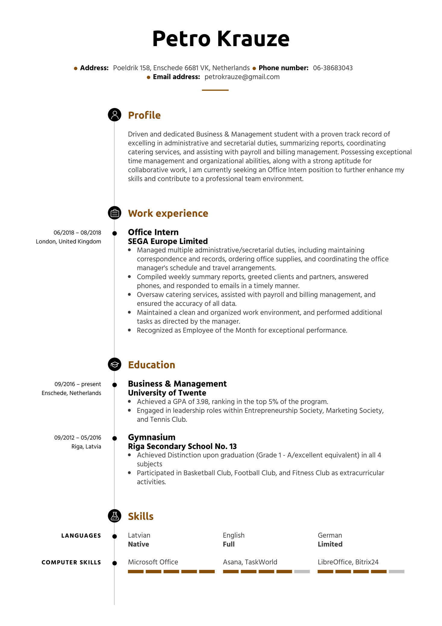 Job Resume Example