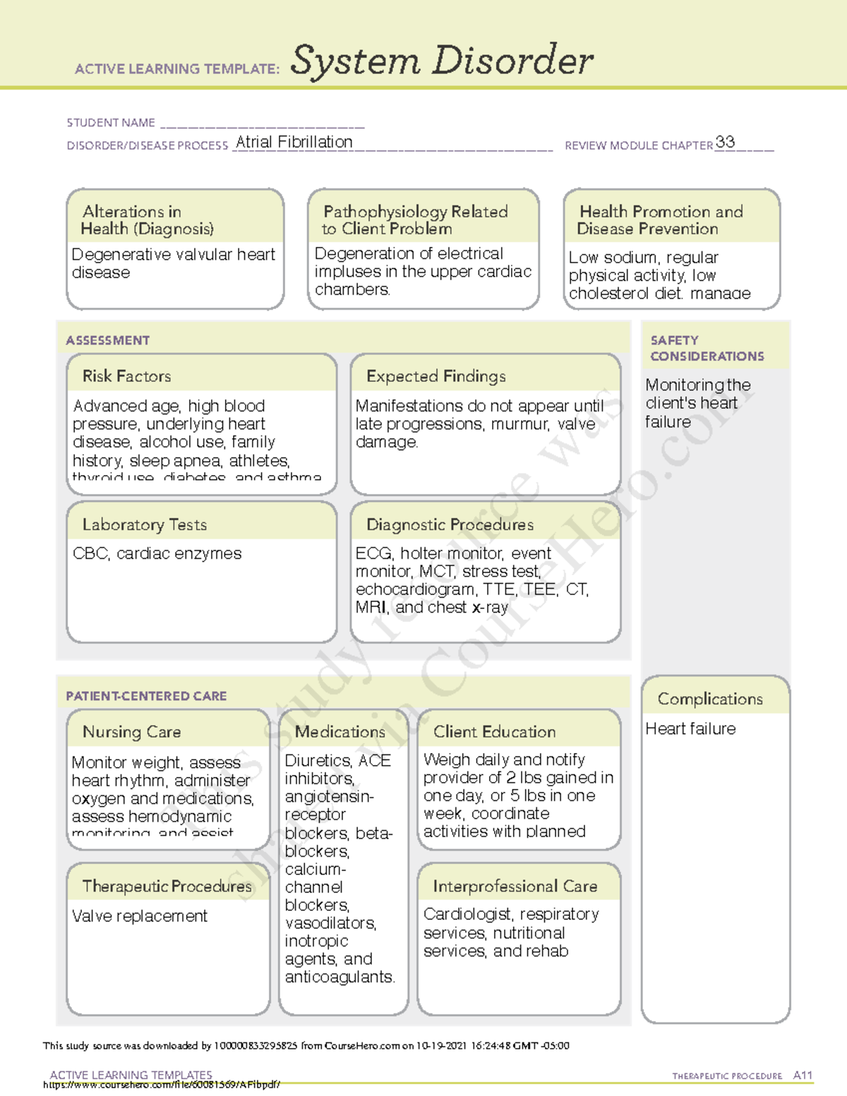 A - system disorder ati - ACTIVE LEARNING TEMPLATES THERAPEUTIC ...