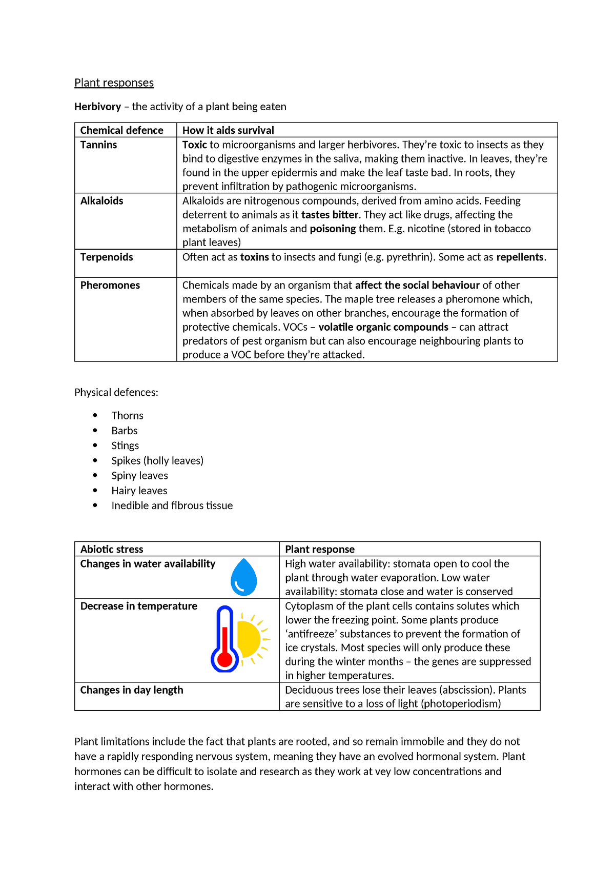 11. Plant Responses - Biology A Level - AQA 2017-2019. - Plant ...