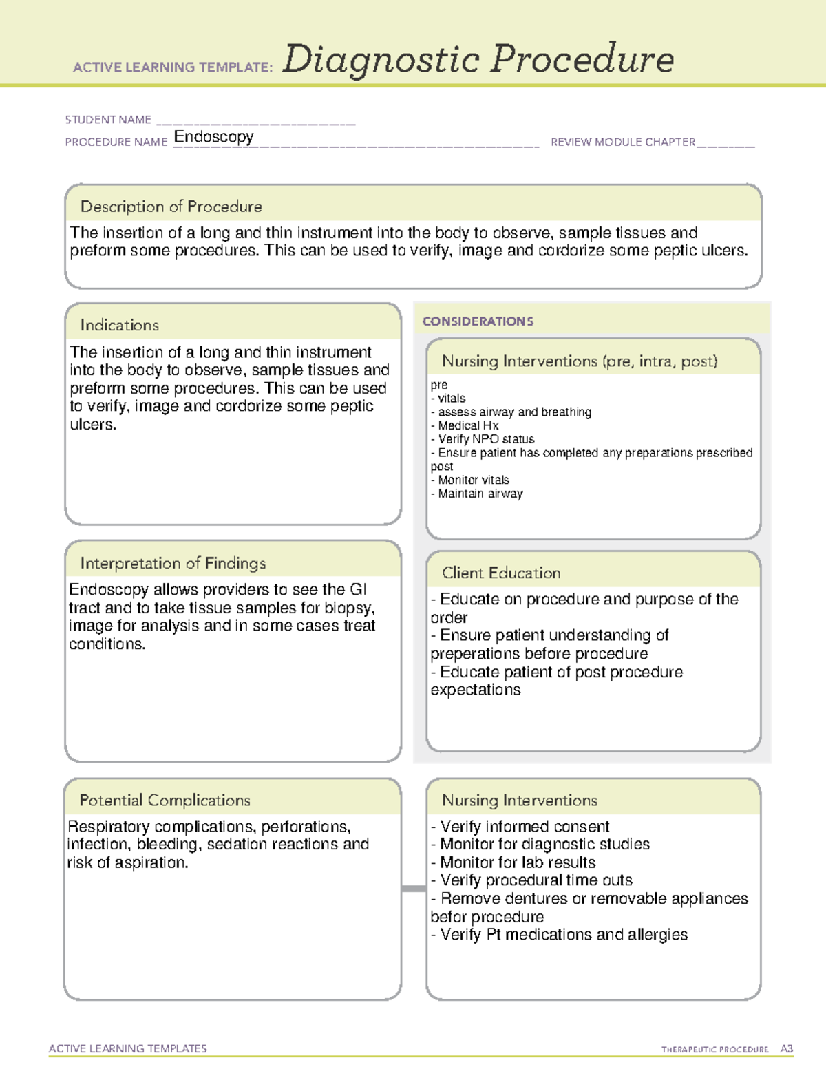 Ati Diagnostic Procedure Template Myelography Active Learning - Vrogue