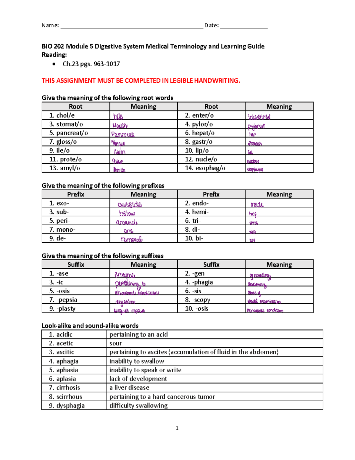 BIO+202+Module+5+Learning+Guide-Digestive+System - BIO 20 2 Module 5 ...