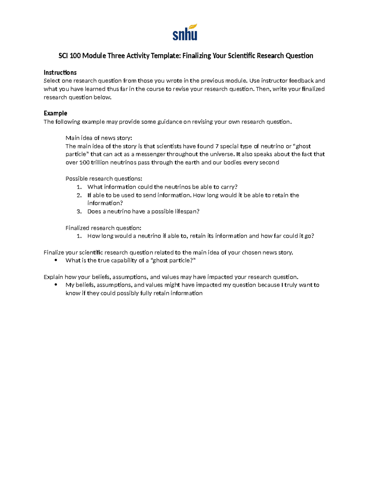 SCI+100+Module+Three+Activity+Template - SCI 100 Module Three Activity ...