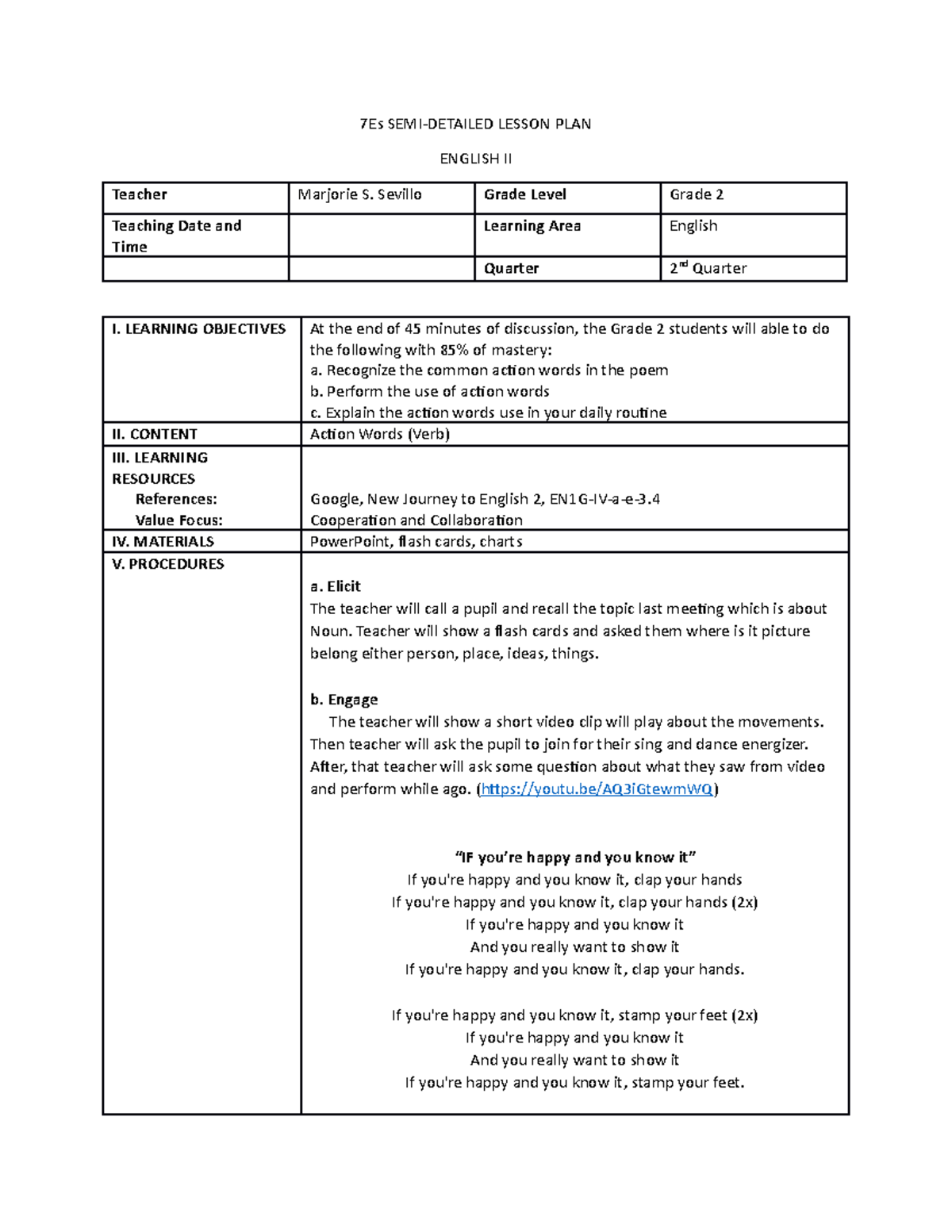 7es Lesson Plan For Demo Teaching In English Semi Detailed Full List Of ...