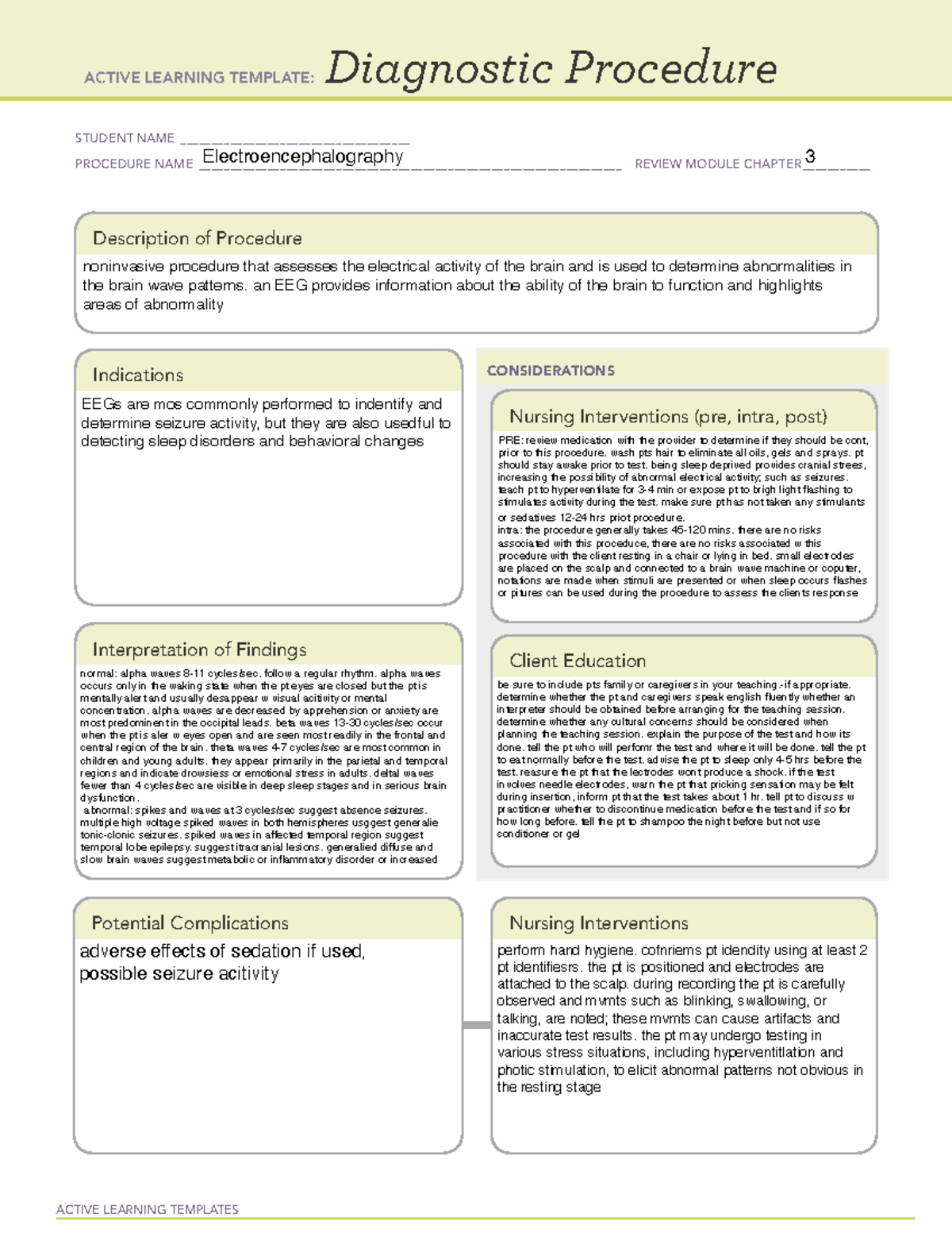 Ati System Disorder Template Cystic Fibrosis