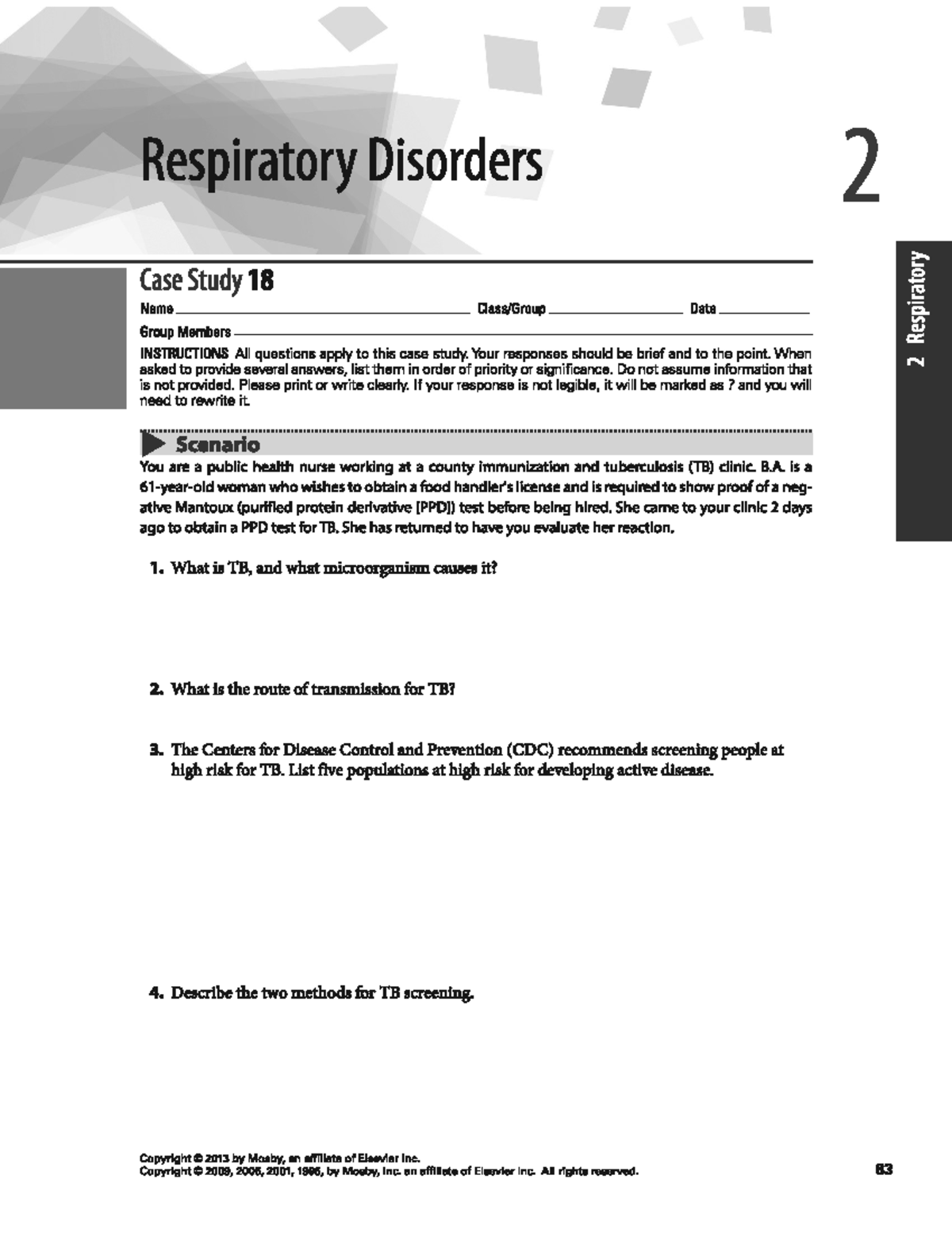 CASE-TB case study questions and answers - NURS 433 - Studocu