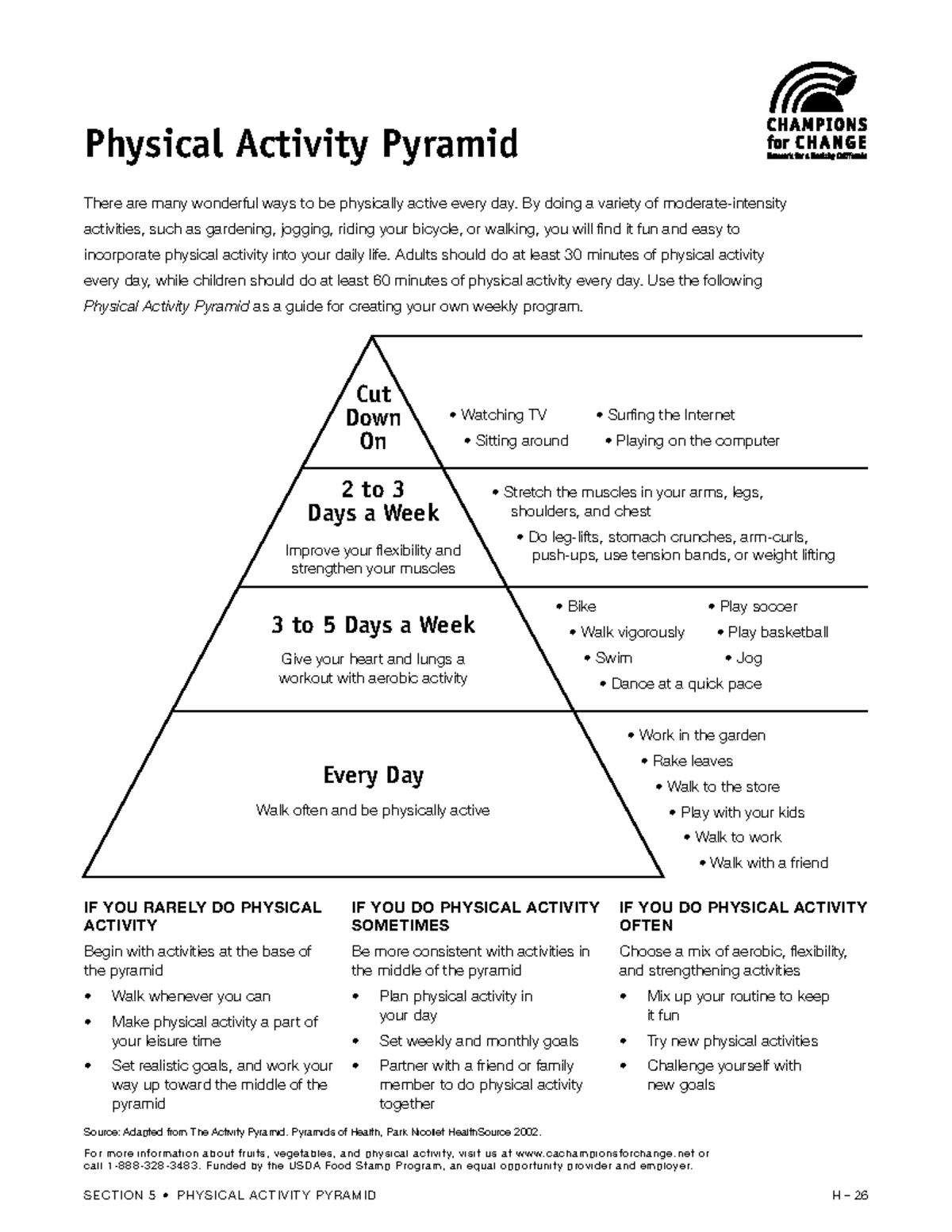 Physical Activity Pyramid Physical Education1 - Section฀5฀• H – 26 For ...