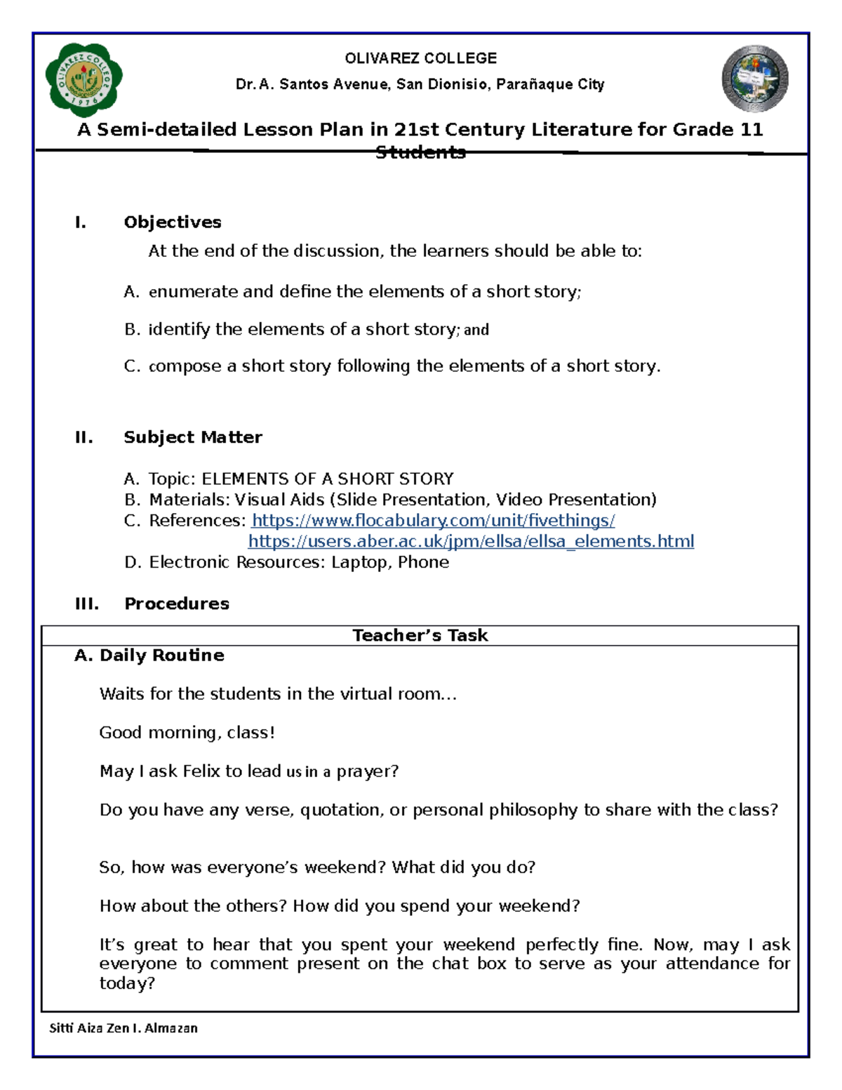 Semi Detailed Lesson Plan A Semi Detailed Lesson Plan In Teaching - Vrogue