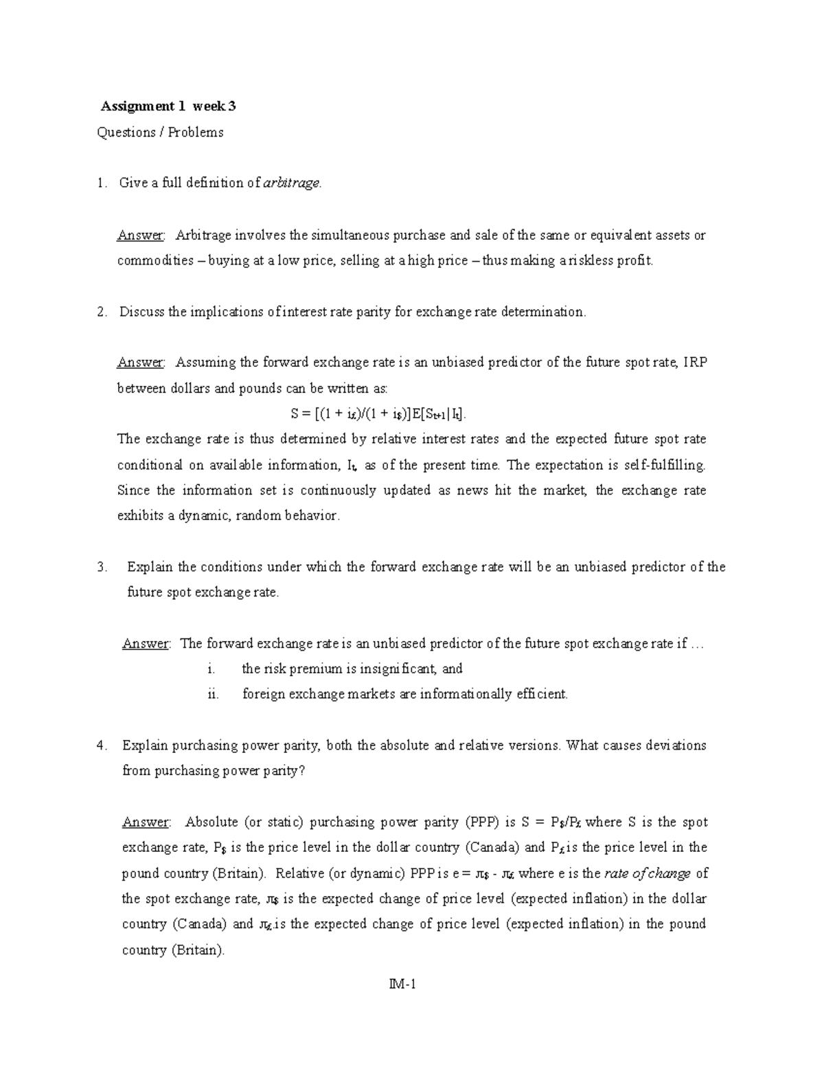 Assign+1+-+week+3+IRP+-+1 - Assignment 1 week 3 Questions / Problems ...