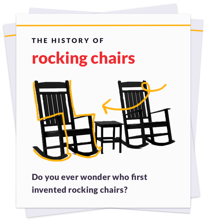 card showing the history of rocking chairs