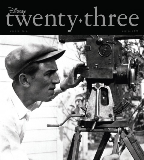 Disney twenty-three Spring 2009 cover art featuring young Walt Disney