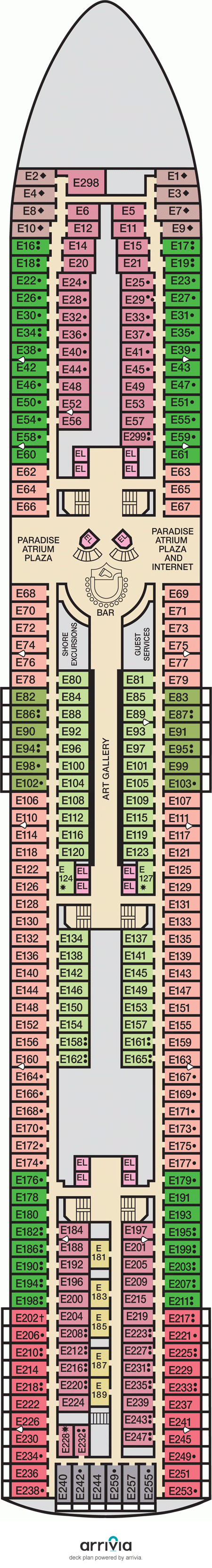 Carnival Paradise - Category 8C - Cabin # E238