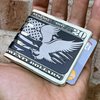 VIPER Titanium Money Clip - EAGLE & FLAG with Black Diamond Finish