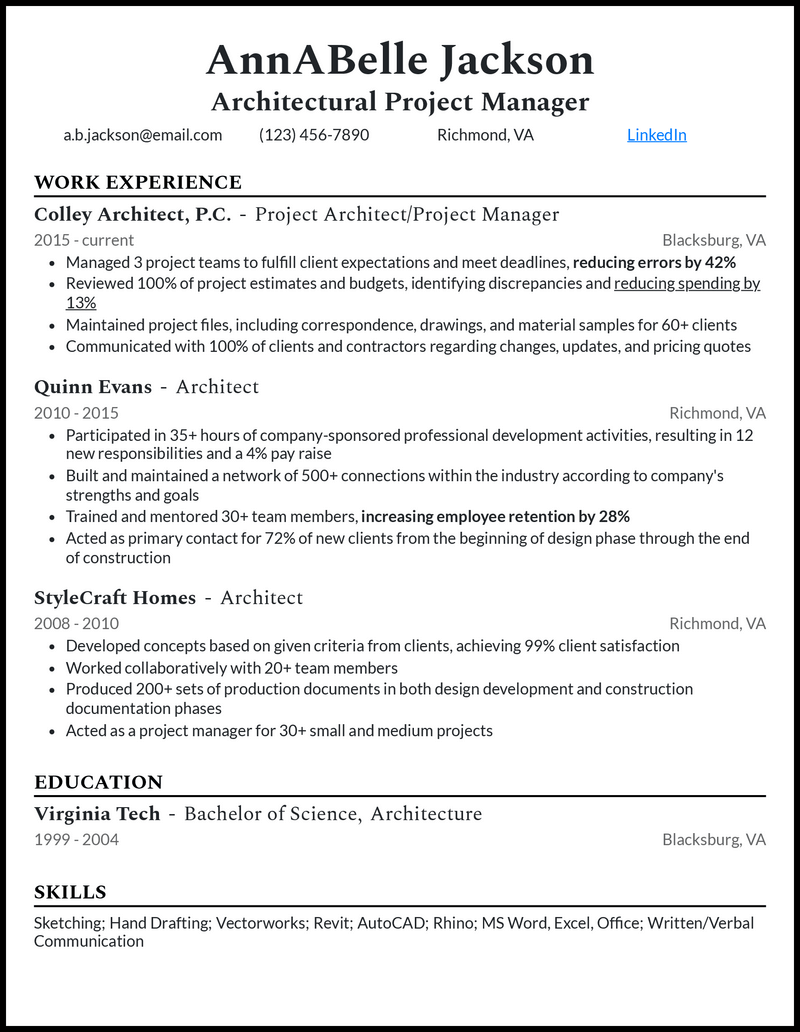 Project Manager Resume Examples 2024 Pdf Download - Fanny Jehanna