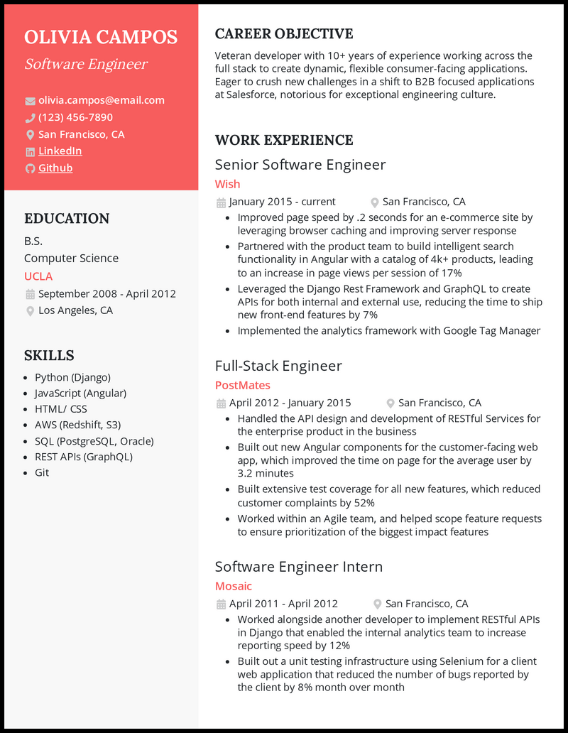 Engineering Resume 15 Examples Format Sample Examples - Riset