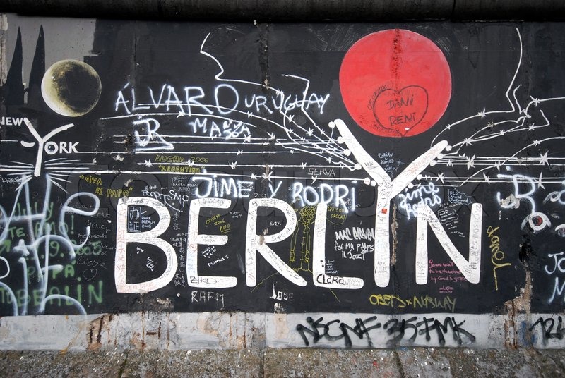 Berlin Wall. ?East Side Gallery?. Graffiti on one of the sections ...