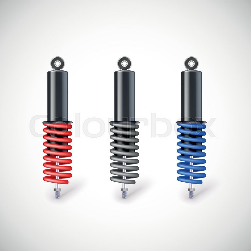 Car shock absorber and spring. Vector ... | Stock vector | Colourbox