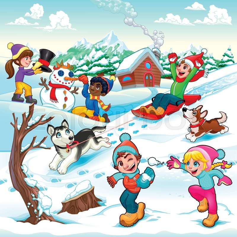 Winter Cartoon Pictures Free - Cartoon Winter Snowman Background ...