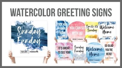 Watercolor Greeting Signs