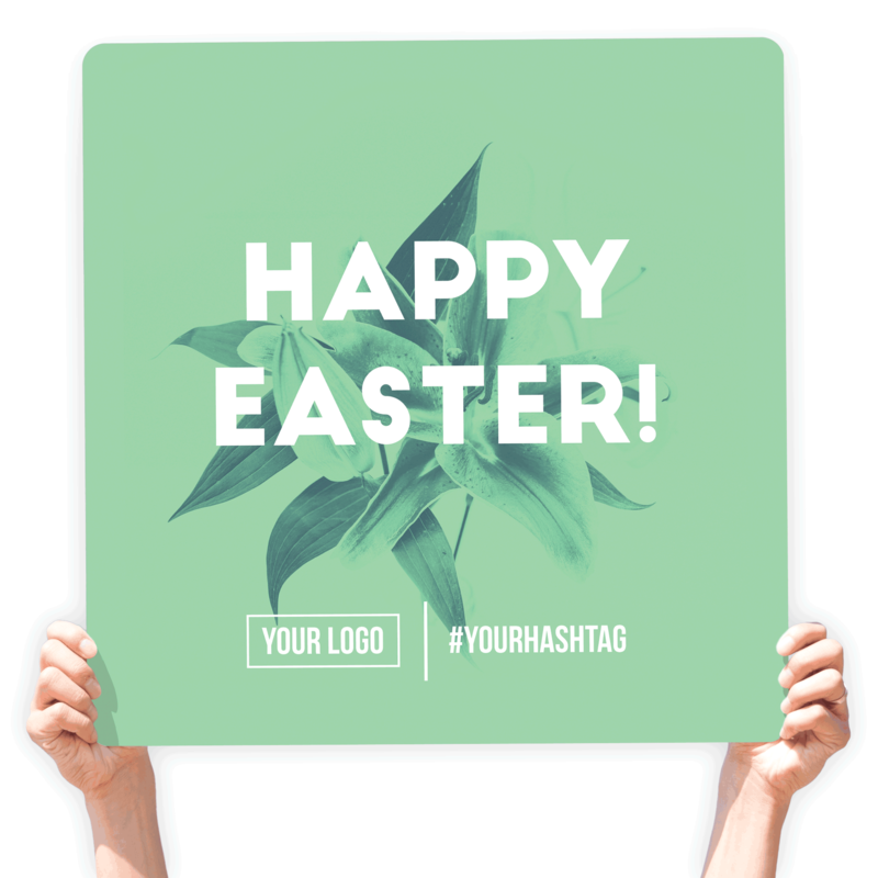 Easter Greeting Sign - &quot;Happy Easter!&quot; (Green), Select Your Size: 22&quot; X 22&quot;