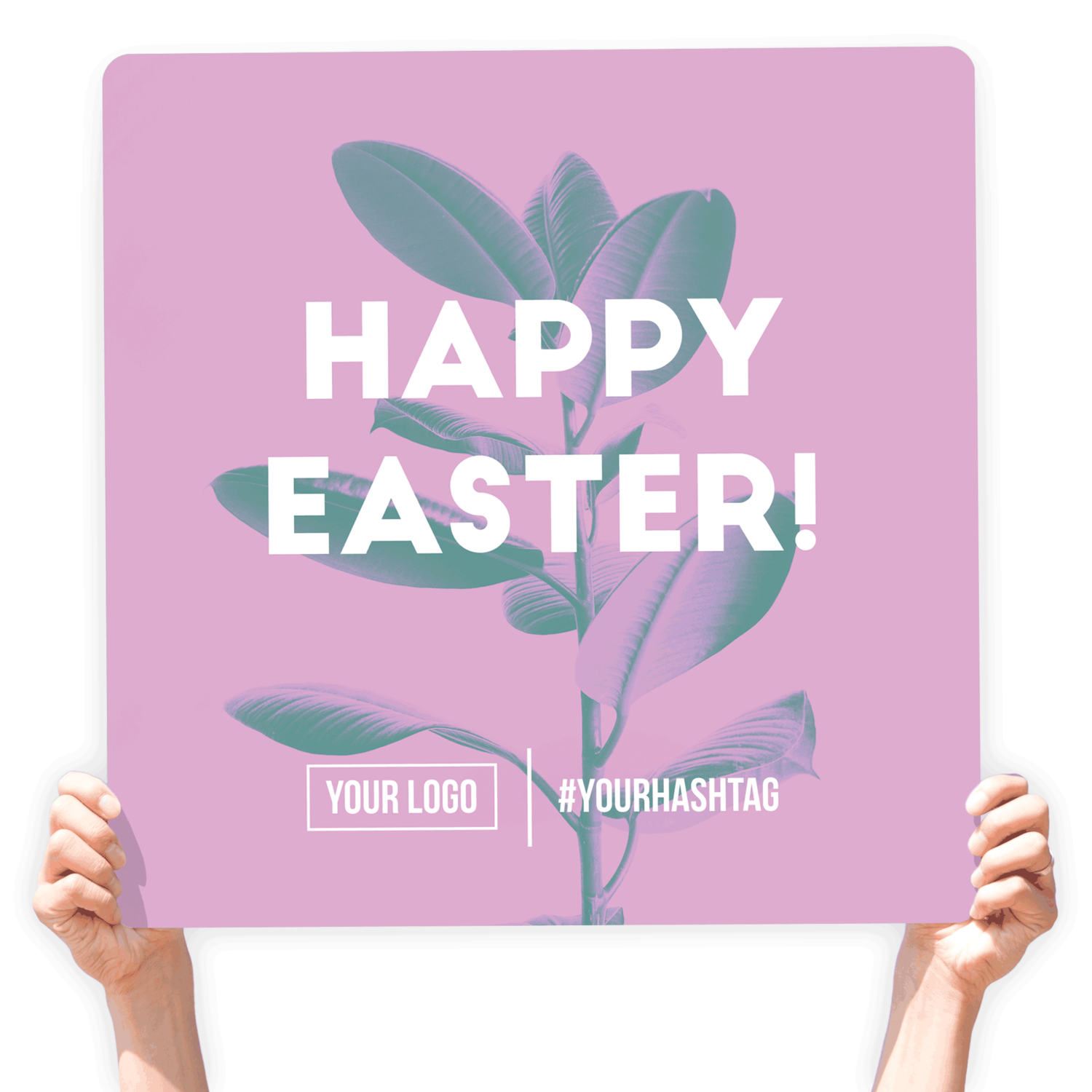 Easter Greeting Sign - &quot;Happy Easter!&quot; (Purple), Select Your Size: 22&quot; X 22&quot;