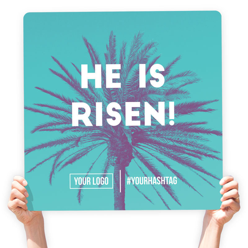 Easter Greeting Sign - &quot;He Is Risen!&quot;, Select Your Size: 22&quot; X 22&quot;