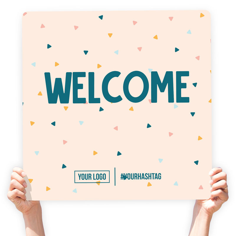 Easter Greeting Sign - &quot;Welcome&quot; (Confetti), Select Your Size: 22&quot; X 22&quot;