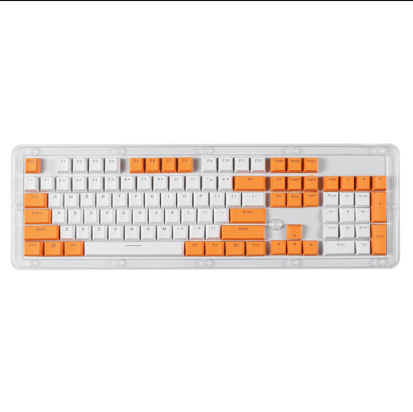 White And Orange Keycaps