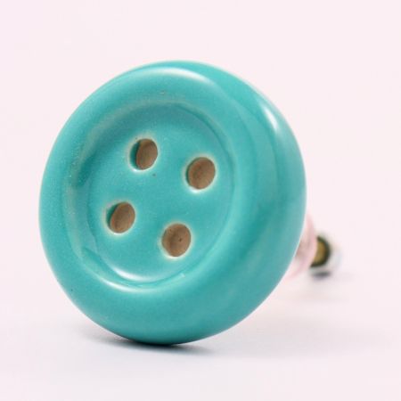 Sea Green Ceramic Button Knob