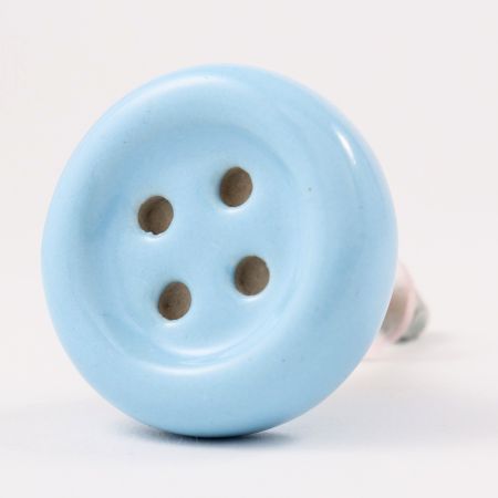 Turquoise Ceramic Button Knob