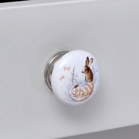 Squirrel Flat Ceramic Dresser Knob