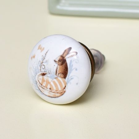 Squirrel Flat Ceramic Dresser Knob