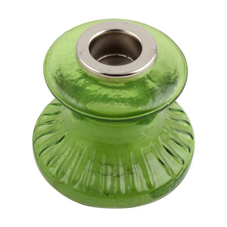 Green Depression Glass Candle Holder