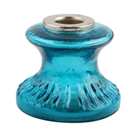 Turquoise Depression Glass Candle Holder (Set of 1 Piece)