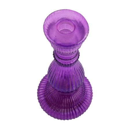 Purple Pillar Glass Candle Holder