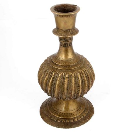 Brass Hookah Base Floral Motif Carving Pot