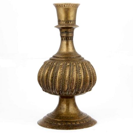 Brass Hookah Base Floral Motif Carving Pot