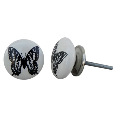 Black Butterfly Painted Knob