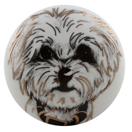 Havanese Dog Face Golden pattern Ceramic Dresser Knobs Online