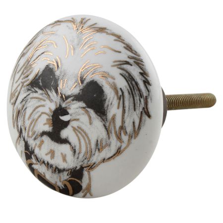 Havanese Dog Face Golden pattern Ceramic Dresser Knobs Online