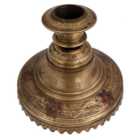 Brass Floral Engraved Hookah Base For Luxurious Display