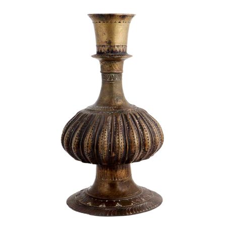 Brass Fluted Design Engraved Traditional Indian Hookah Base