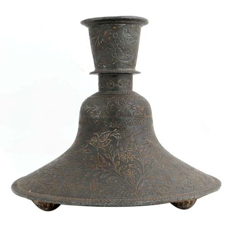 Old Islamic Floral Design Carved Hookah Base