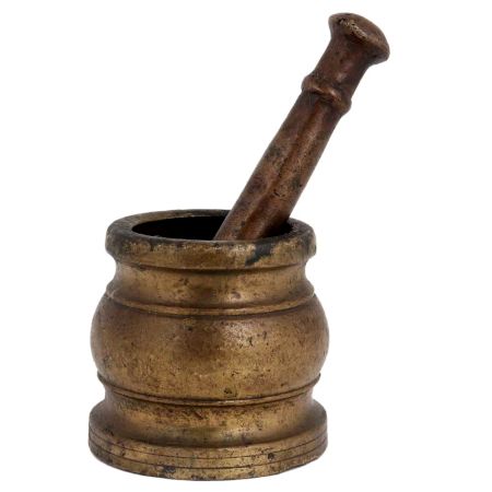 Brass Hamam Dasta Mortar And Pestle Set