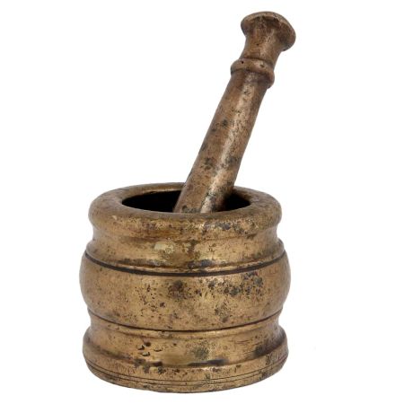 Brass Mortar And Pestle Indian Grinding Machine