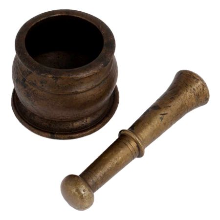 Traditional Brass Mortar Pestle Spice Herb Grinder