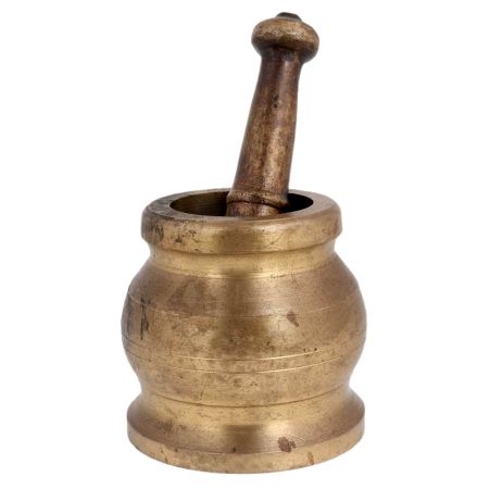 Brass Mortar And Pestle Spice Medicine Grinder Masher