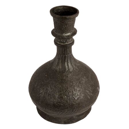 Brass Hookah Pot with Engraved Floral Design