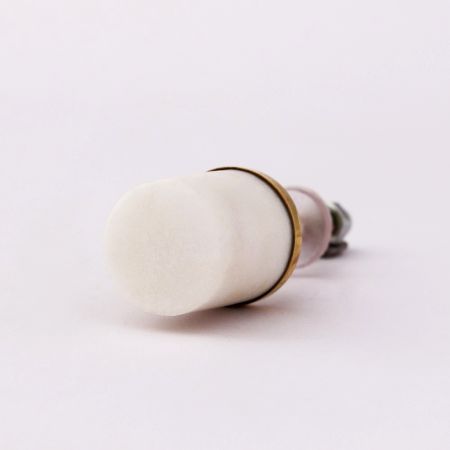 White Round Stone Dresser Knobs