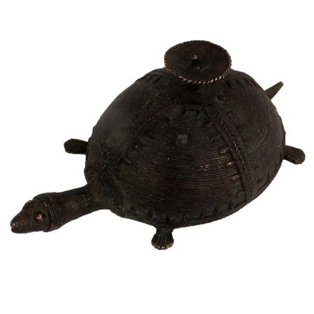 Brass Dhokra Turtle Candle Stand