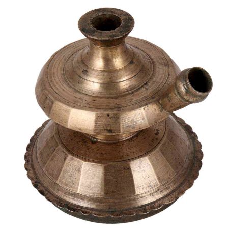 Brass Unique Shape Hookah Pot In Antique Finish